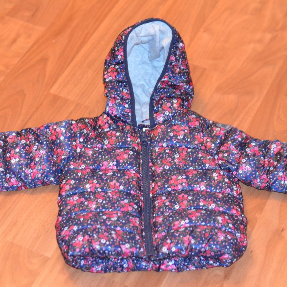 GAP Flower Puffer Jacket 18-24M Coat Floral lined
